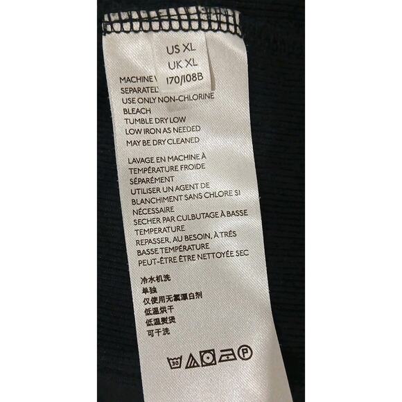 FREE PEOPLE Long Sleeve Black Crop Top w/ Back Floral Ties Size XLarge - Picture 6 of 7